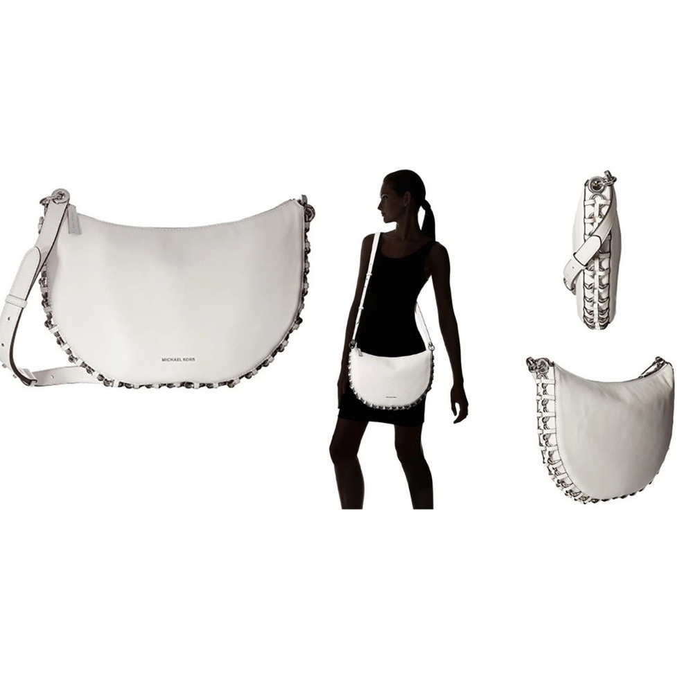 Michael Kors White Studded Shoulder Bag - Picture 2 of 16